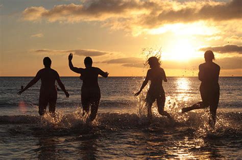 nudists having fun